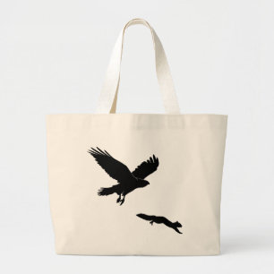 Bolsa Tote Grande Rabo vermelho na siloueta de esquilo