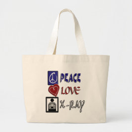 BOLSA TOTE GRANDE RADIOLOGIA DE RAIO X DO AMOR DA PAZ