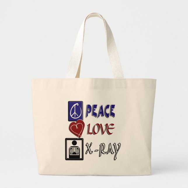 BOLSA TOTE GRANDE RADIOLOGIA DE RAIO X DO AMOR DA PAZ (Frente)