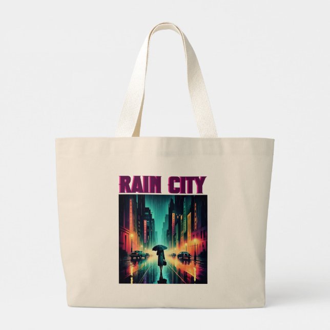 Bolsa Tote Grande Rain City (Verso)