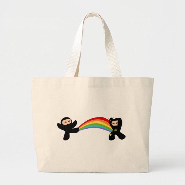 Bolsa Tote Grande Rainbow Ninja Kick (Frente)