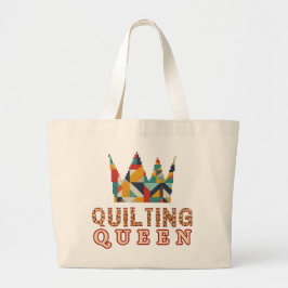 Bolsa Tote Grande Rainha da Colcha - Quilter Divertida - Amantes de