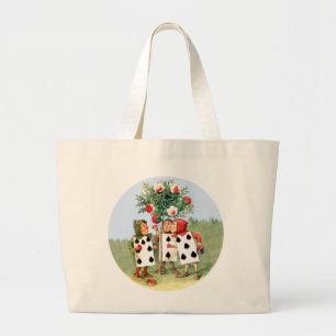 Bolsa Tote Grande Rainha da pintura do Cardmen dos corações os ros