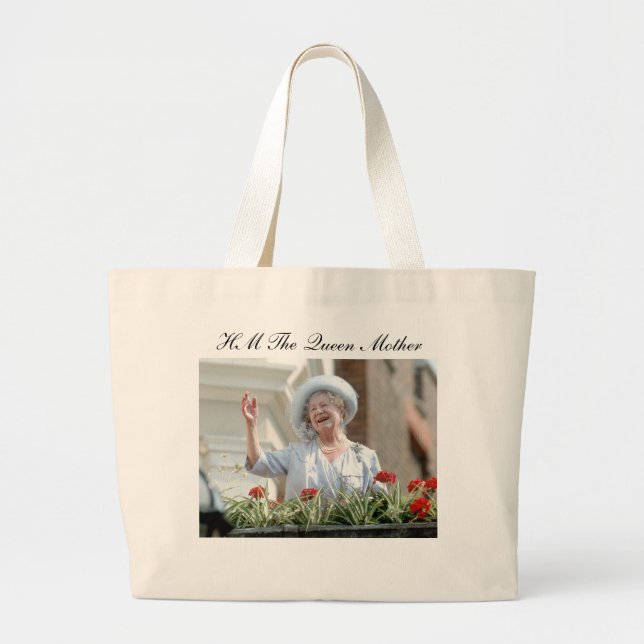 Bolsa Tote Grande Rainha Elizabeth, Rainha Mãe 1990 (Frente)