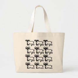 Bolsa Tote Grande Ram Zodiac Pattern Carry Bag