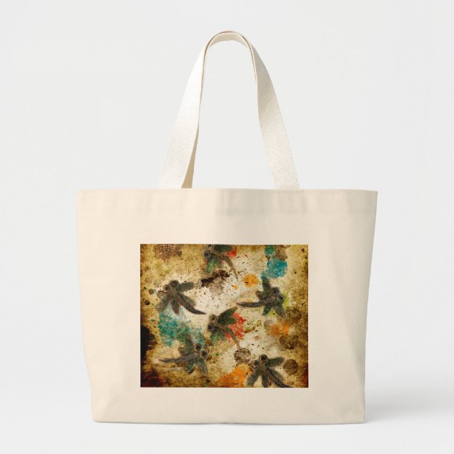 Bolsa Tote Grande Rascunho Russo de Dragonfly (Frente)