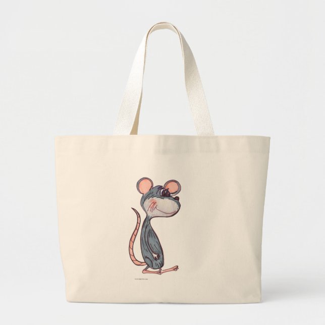 Bolsa Tote Grande Rato de Cartoon - Arte de Rodent Pal (Frente)