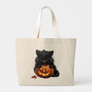 Bolsa Tote Grande Rato Preto em Abóbora