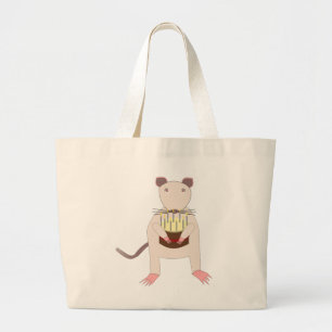 Bolsa Tote Grande Rato Siamês com Bolo de Aniversário