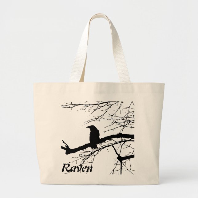 Bolsa Tote Grande Raven na árvore (Frente)