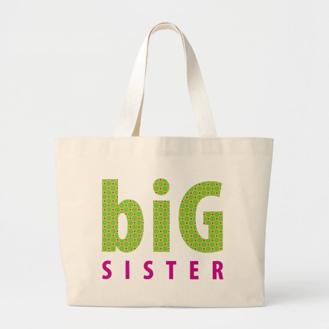 Bolsa Tote Grande RECOLHA DE SIBLINGS - irmã mais velha {limão} (Frente)
