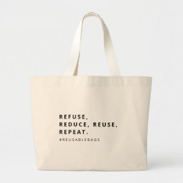 Bolsa Tote Grande RECUSAR, REDUZIR, REUTILIZAR, REPETIR. Ecológico