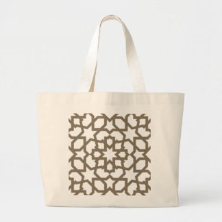 Bolsa Tote Grande Red color oro de mosaico de geometría marroquí en