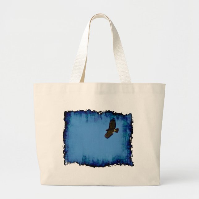 Bolsa Tote Grande Red Tailed Hawk em Voo (Frente)