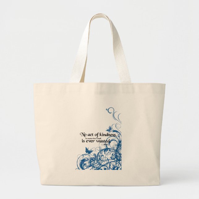 Bolsa Tote Grande redemoinho de borboleta de bondade (Frente)