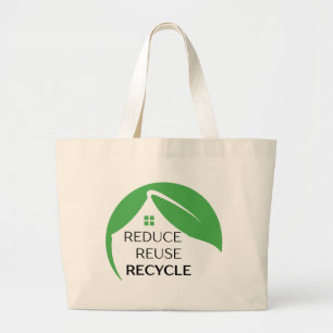 Bolsa Tote Grande Reduza o Reciclar de reutilização" Tote Bag reutil