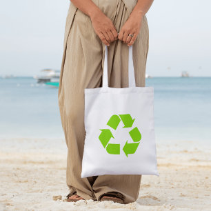 Bolsa Tote Grande Reduzir Reutilizar Reciclar - Símbolo Eco Estilo S