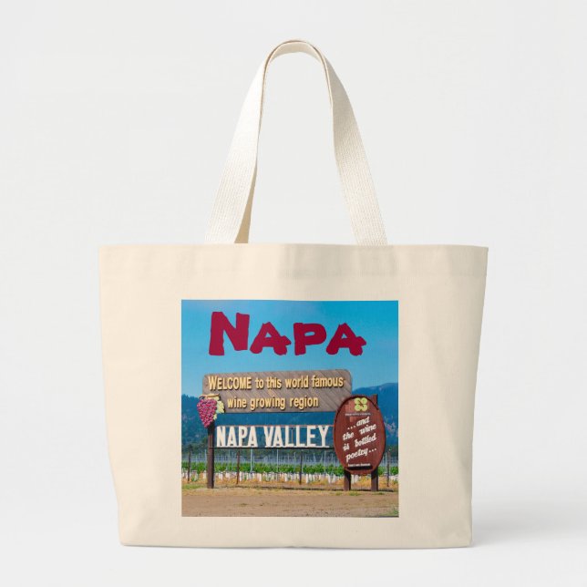 Bolsa Tote Grande Região vinícola de Napa Valley (Frente)