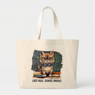 Bolsa Tote Grande Regra de Gatos, Linguins Escolares