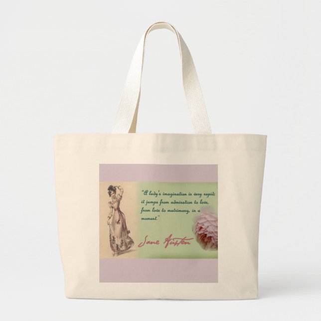 Bolsa Tote Grande Regras da Jane Austen (Frente)