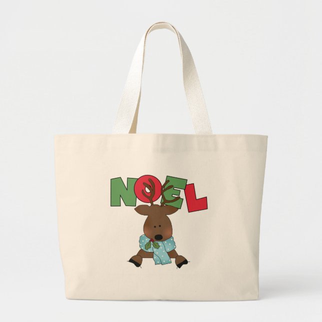 Bolsa Tote Grande Reindeer Noel Camisetas e presentes (Frente)