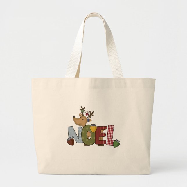 Bolsa Tote Grande Reindeer Noel Holiday Camisetas e presentes (Frente)