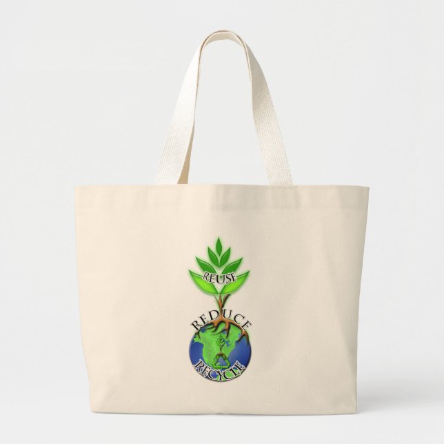 Bolsa Tote Grande ReLeaf Plante Uma Árvore (Frente)