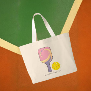 Bolsa Tote Grande Remos de Pickleball Personalizados com Faixa e Nom