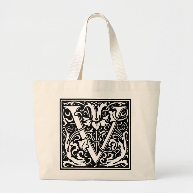 Bolsa Tote Grande Renascentismo - Alphabet - Letra V Totebag (Frente)