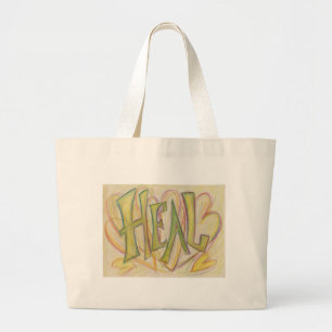 Bolsa Tote Grande Reparando Corações Arte Palavra Saco de Tote Ins