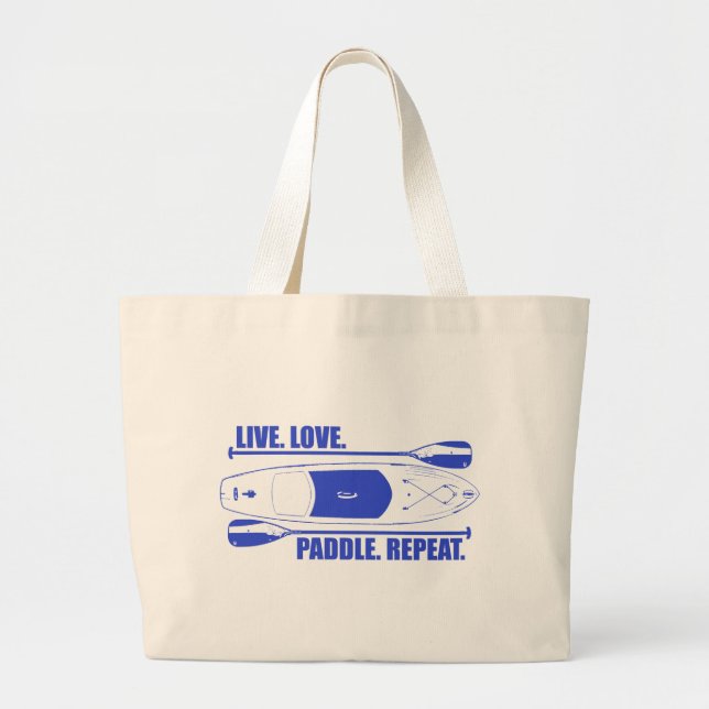 Bolsa Tote Grande Repetição de Paddle de Amor ao Vivo (Frente)