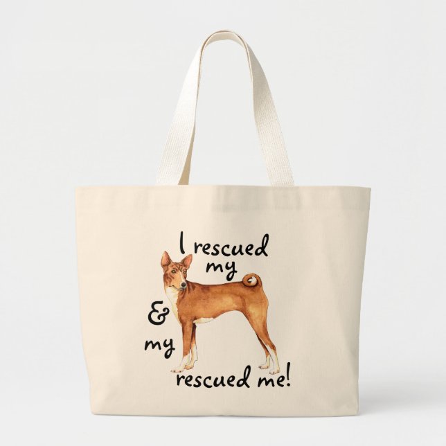 Bolsa Tote Grande Rescue Basenji (Frente)