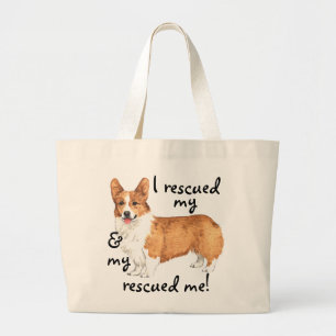 Bolsa Tote Grande Resgate Pembroke Welsh Corgi