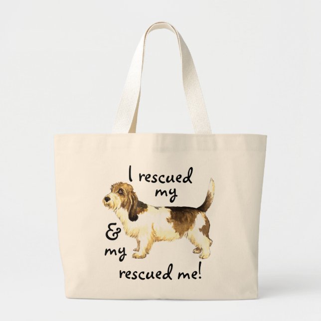 Bolsa Tote Grande Resgate Petit Basset Griffon Vendéen (Frente)