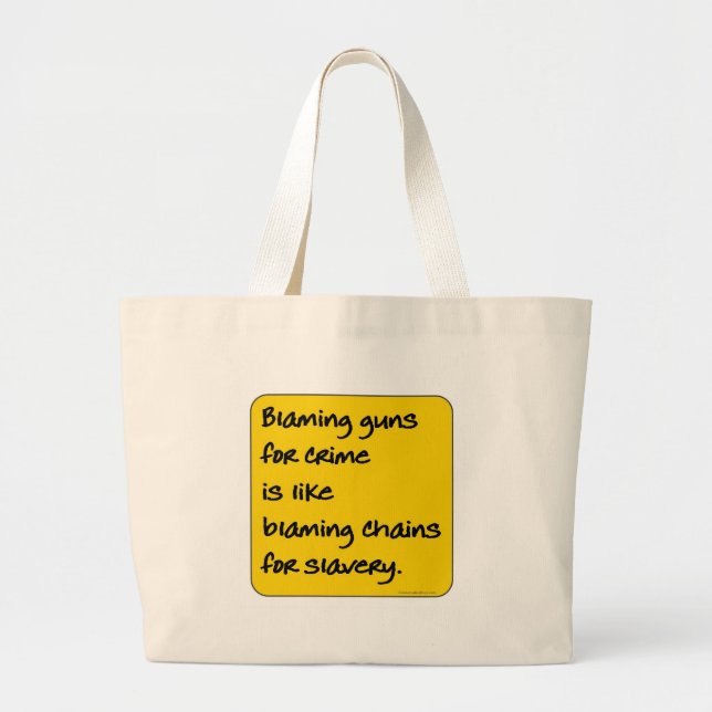 Bolsa Tote Grande Responsabilizando armas pelo crime (Frente)