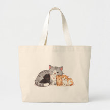 Retrato de Abraço da Família de Gatinhos - Tote