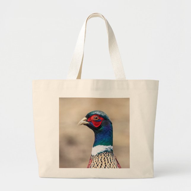 Bolsa Tote Grande Retrato de faisão (Frente)
