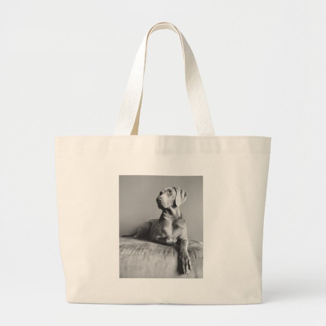 Bolsa Tote Grande Retrato de Weimaraner (Frente)