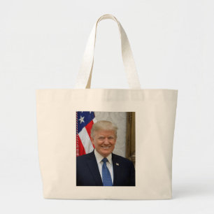 Bolsa Tote Grande Retrato do Presidente da Casa Branca Donald Trump