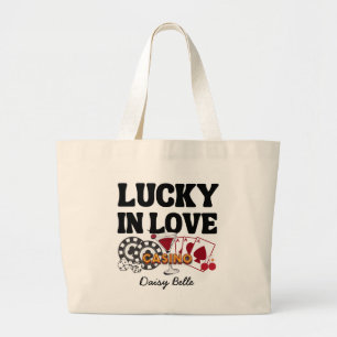 Bolsa Tote Grande Retro Lucky In Love Vegas Despedida de Solteira  
