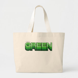 Bolsa Tote Grande Retro Verde Reciclar de Reutilização Moderna Amiga