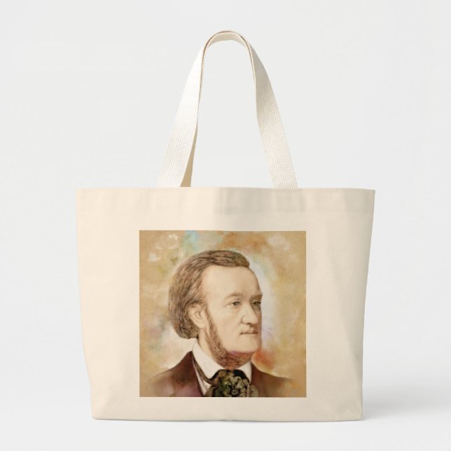 Bolsa Tote Grande Richard Wagner im Aquarell Stil (Frente)