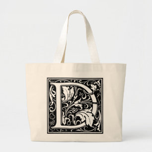 Bolsa Tote Grande Rico Renascentismo alfabeto - Letra D Totebag