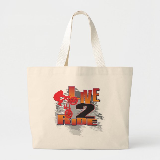Bolsa Tote Grande Ride 2 Live BMX Biker (Frente)