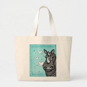 Bolsa Tote Grande rinoceronte do amor