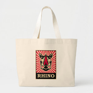 Bolsa Tote Grande Rinoceronte do pop art