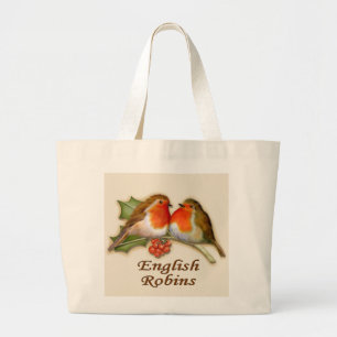 Bolsa Tote Grande Robins em inglês
