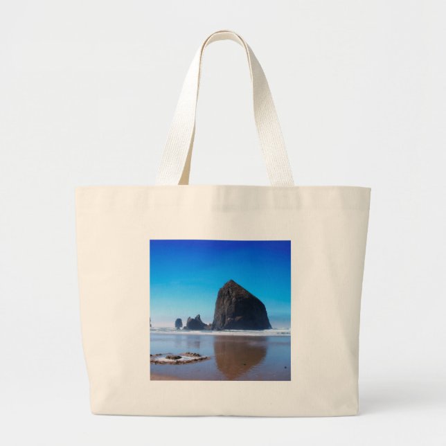 Bolsa Tote Grande Rocha do monte de feno da água (Frente)