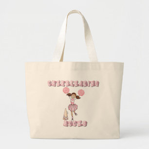 Bolsa Tote Grande Rochas Cheerleading cor-de-rosa