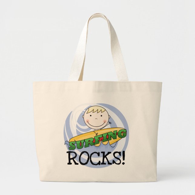Bolsa Tote Grande Rochas surfando - camiseta e presentes louros do (Frente)